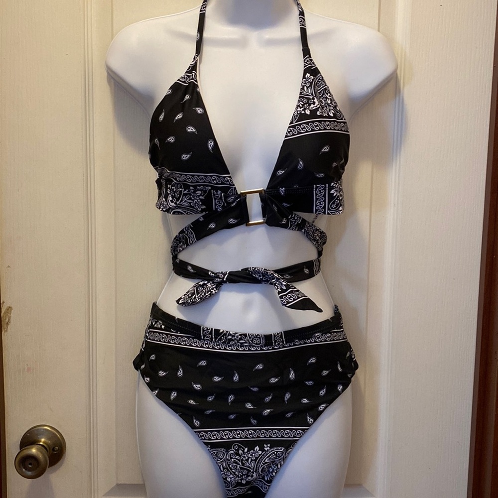 Black Bandana Swim Suit